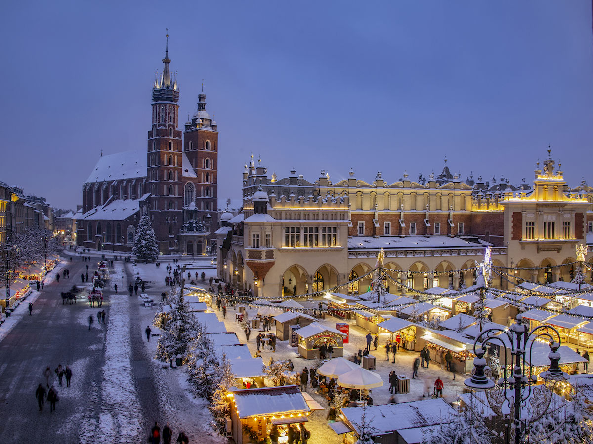 weihnachtsmarkt, polen, krakau