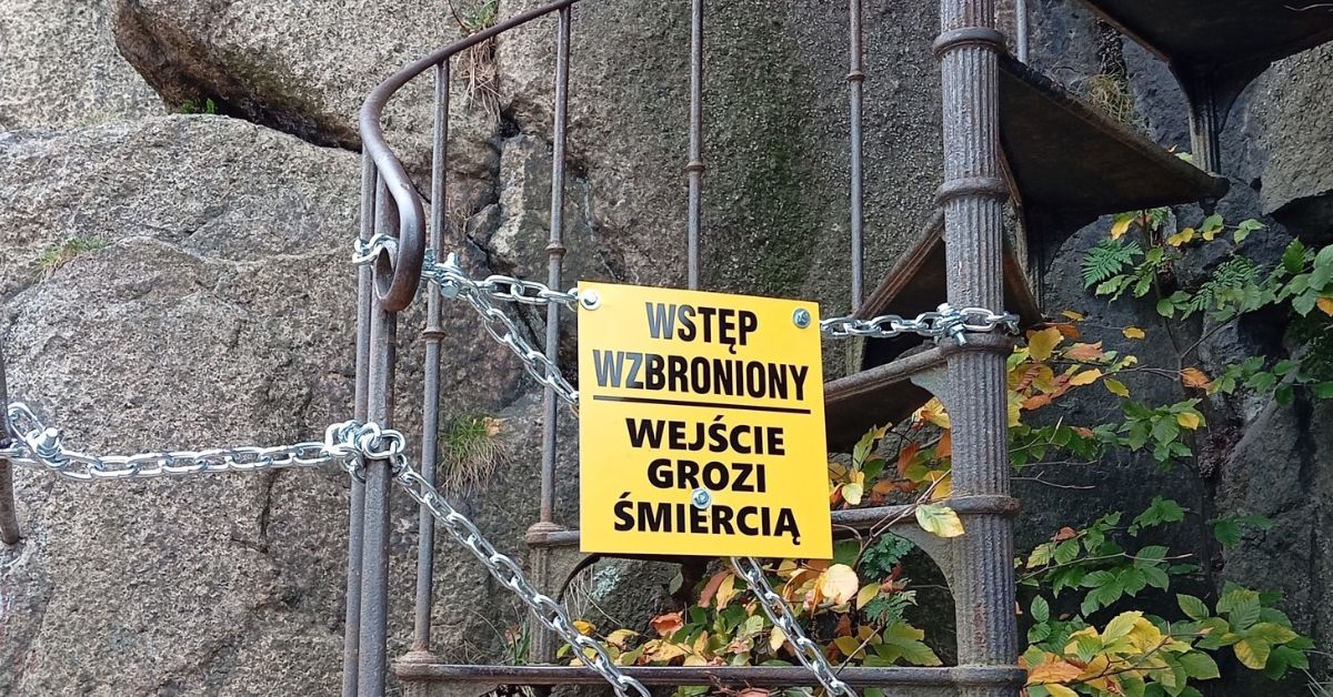 eintritt verboten, treppe, berge, zugang, sokolik duży, forstberg