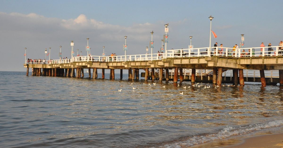 Brösen, brzeźno, molo, seebrücke, mole, ostsee, steg, meer, strand