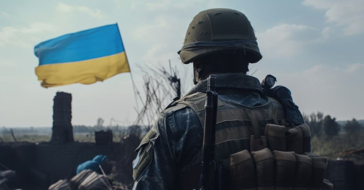 krieg, ukraine, ukrainische flagge, soldat