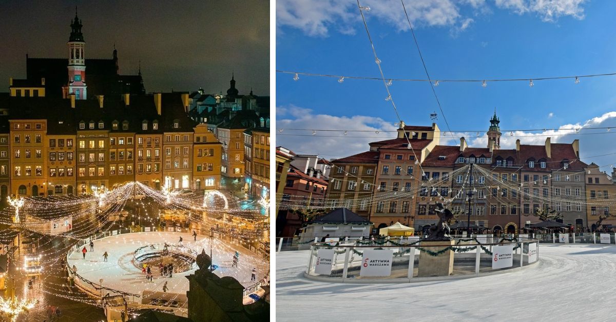 eislaufbahn warschau, warszawa, eislaufen, Altstadt Markt warschau