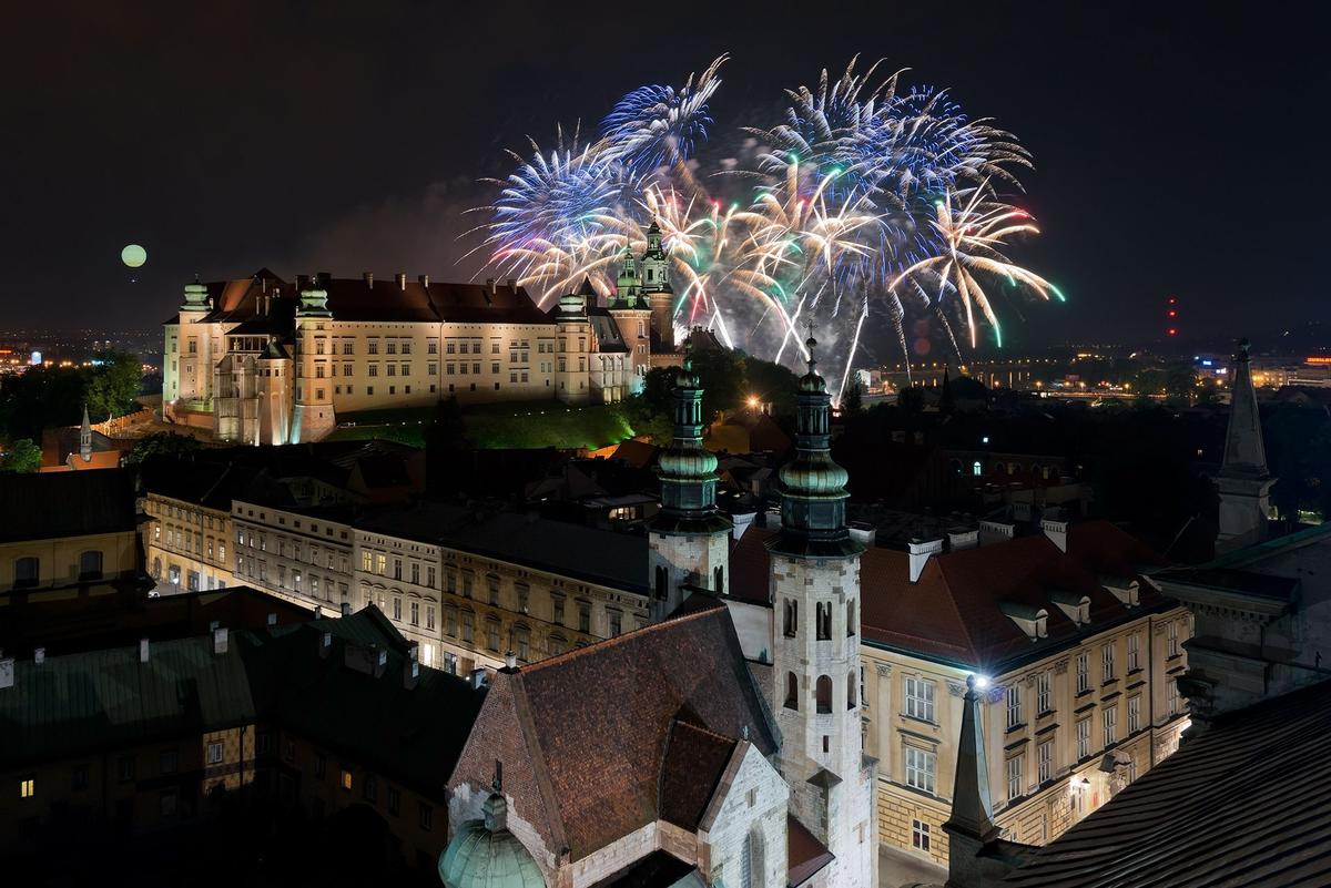 silvester, polen, jahreswechsel, krakau, krakow