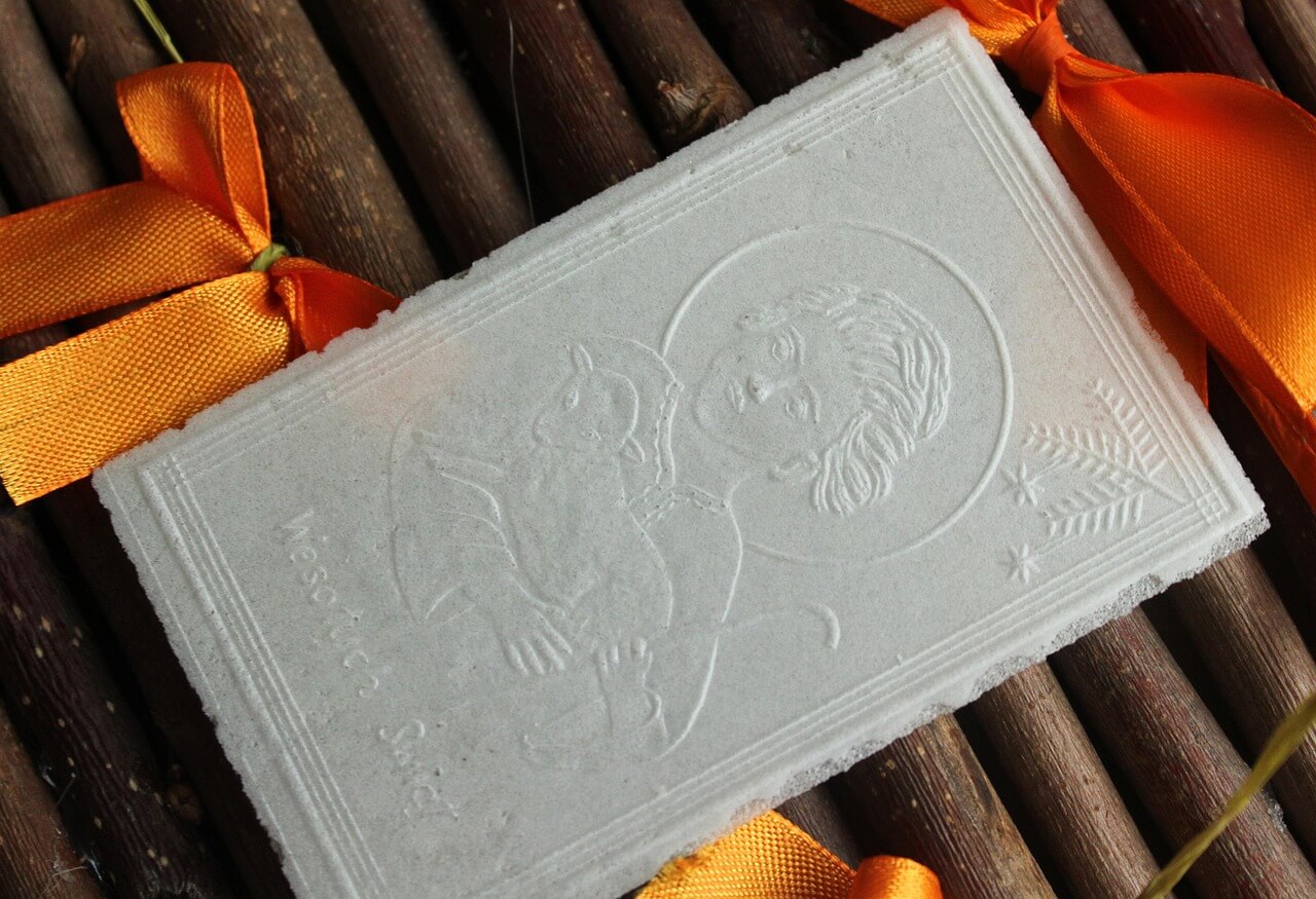 weihnachten, oblaten, brechen, teilen, weihnachtstradition