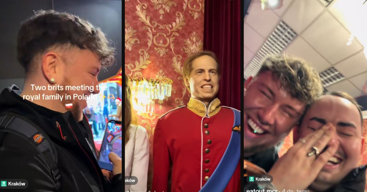 Krakau Wachsfigurenkabinett, britische Touristen in Polen, TikTok Video Krakau, polnische Touristenattraktionen, Königsfamilie Wachsfiguren, Britten, britische touristen, Kraków, Krakau, Wachsfigurenkabinett, Wachsfigurenkabinett Kraków, Polen,