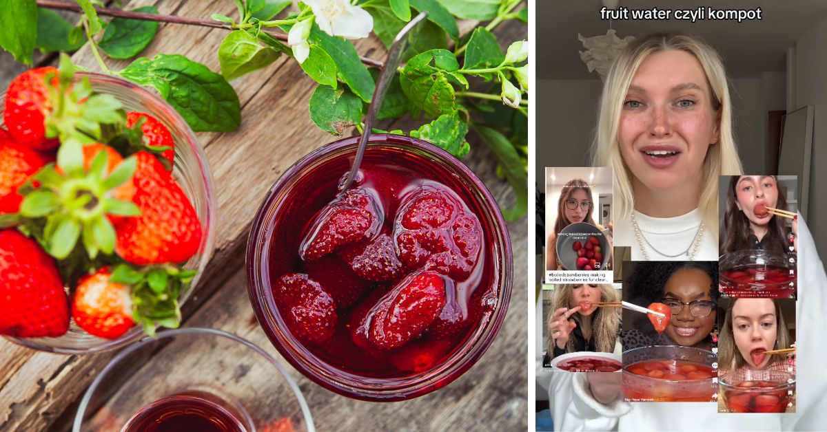 Erdbeerkompott, Kompott aus Polen, polnische Küche, TikTok Trend USA, amerikanische Influencer, polnische Traditionen, Kompott, Polen,