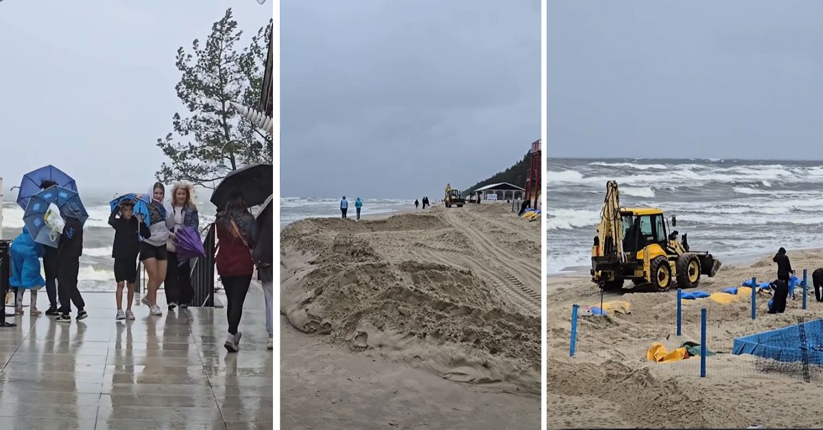 Stegna Steegen, Strand Stegna, Ostsee Polen, Sturm Ostsee, Küstenerosion Polen, Frische Nehrung, Strandverlust Ostsee, Krynica Morska Kahlberg, Unwetter Polen, Ostseeküste Polen, Wetter Ostsee, Sturm Polen,
