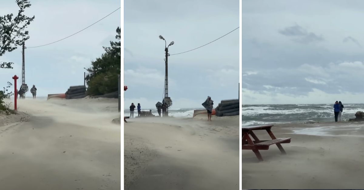 Sturm Polen, Frische Nehrung, Ostsee Sturm, Unwetter Polen, Windböen Ostsee, polnische Ostseeküste, Krynica Morska Kahlberg, Sturmvideo, Ostsee Wetter, Extremwetter Polen, Sandsturm Ostsee, Ostsee Urlaub, Sturmwarnung Polen, Cofka Ostsee,