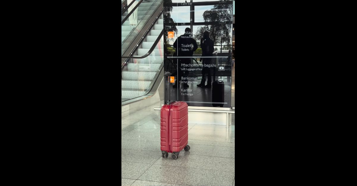 Flughafen Wrocław Breslau, Flughafen Breslau, unbeaufsichtigtes Gepäck, Koffer am Flughafen, Sicherheitsregeln Flughafen Polen, virales Video Polen, Grenzschutz Polen, Straż Graniczna, Bußgeld Flughafen Polen, Flughafen Sicherheit, Reisen nach Polen, Wrocław Breslau Flughafen Video,